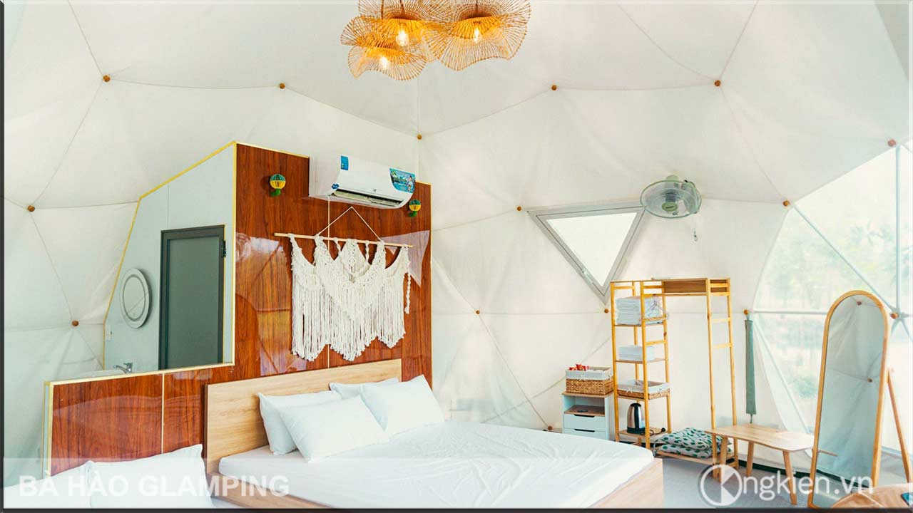 Nội thất dome house sang trọng tại Bà Hào Glamping view 1