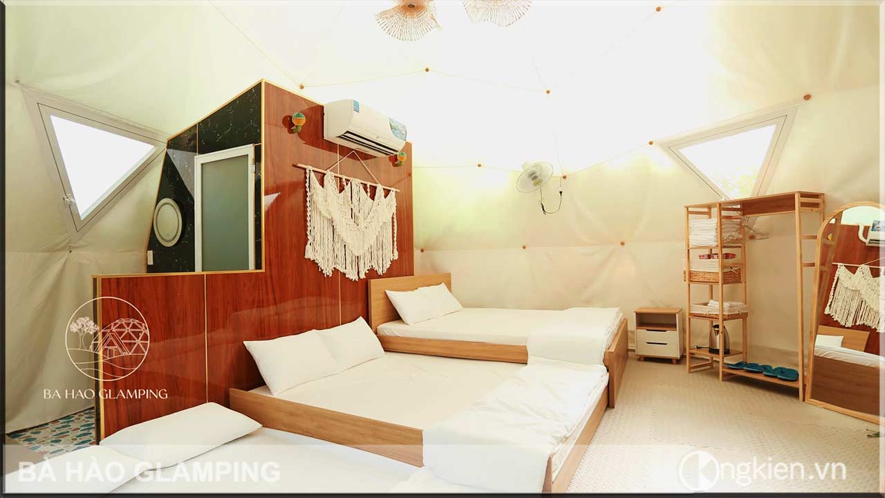 Nội thất dome house sang trọng tại Bà Hào Glamping view 2