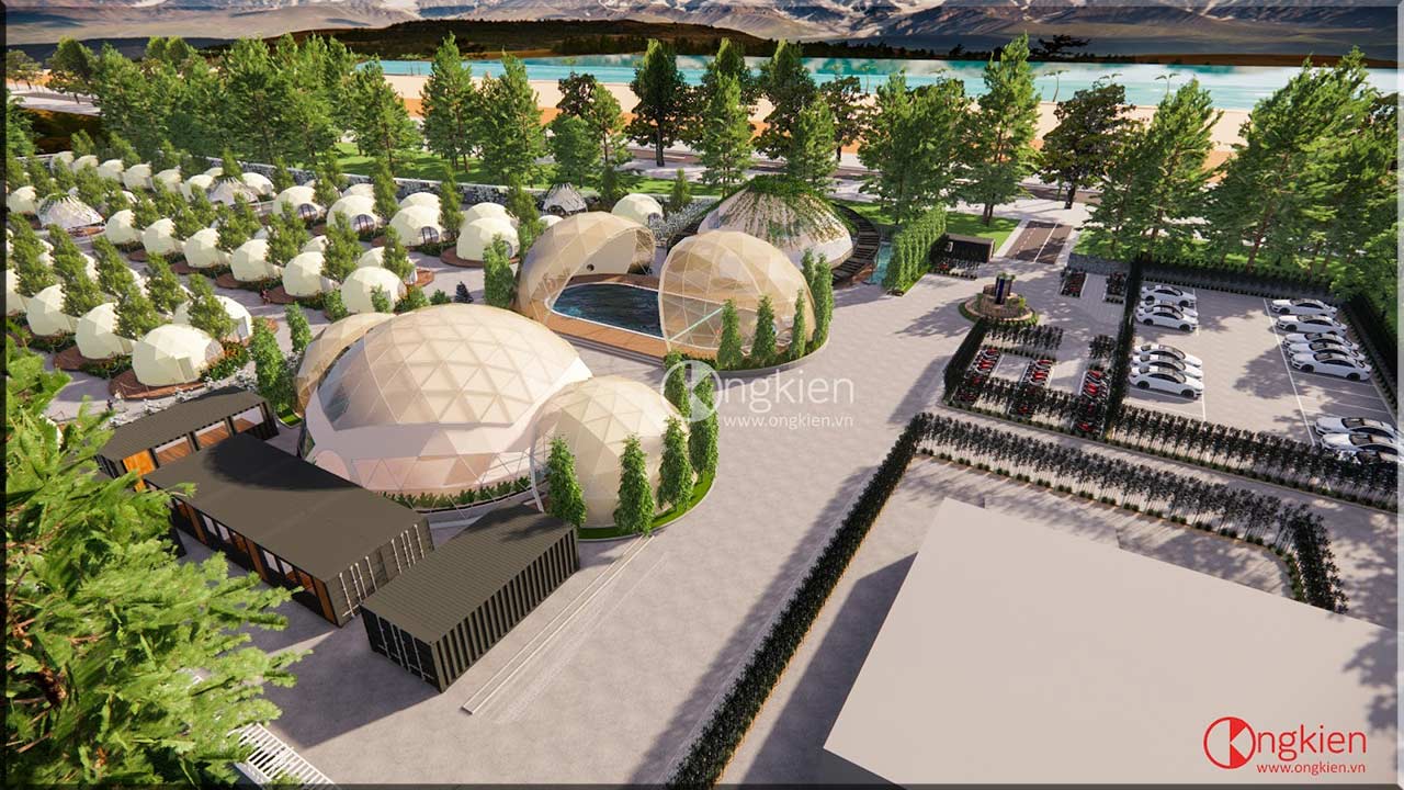 thiết kế thi công glamping dome Phan Thiết