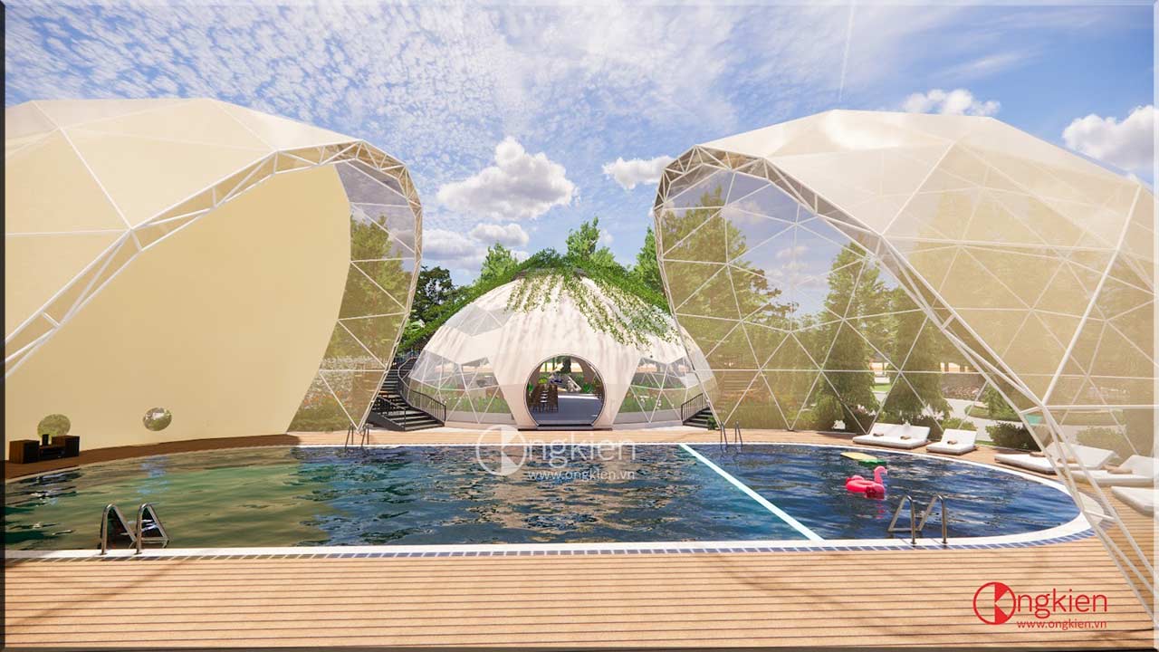 thiết kế thi công glamping dome Phan Thiết