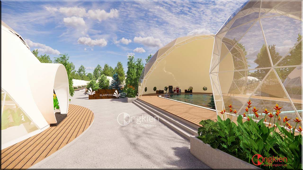 thiết kế thi công glamping dome Phan Thiết