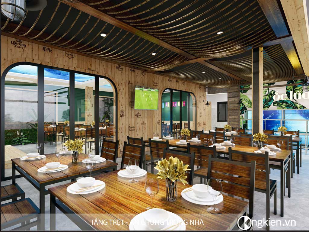 thiết kế quán ăn sân vườn Ốc Lúa