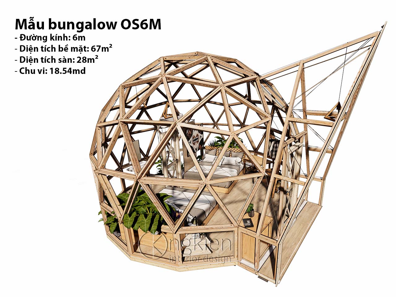 bản vẽ thiết kế bungalow OS6M