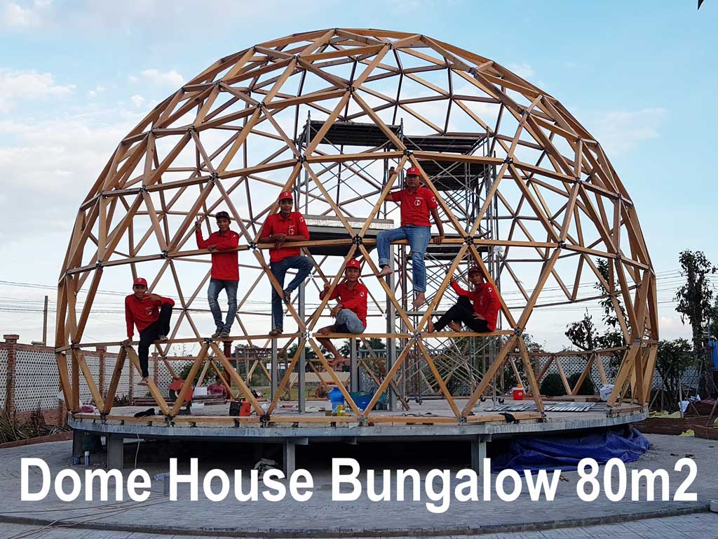 thi công dome house bungalow 80m2