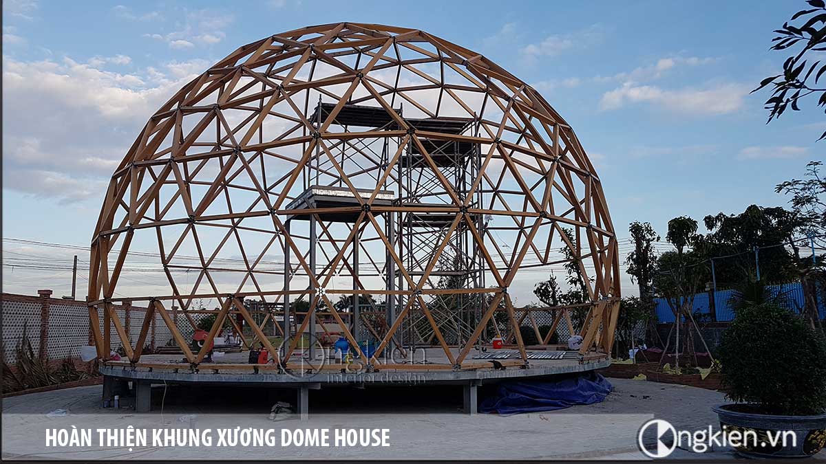 Hoàn thiện khung xương Dome House 80m2