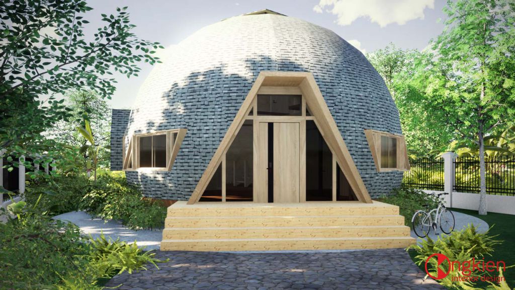 thiết kế ngoại thất dome house bungalow