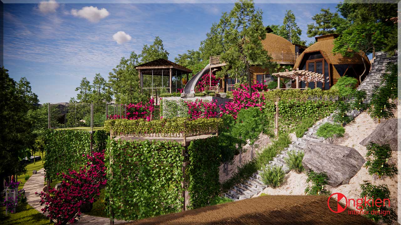 thiết kế nhà vườn nghỉ dưỡng ở Nha Trang