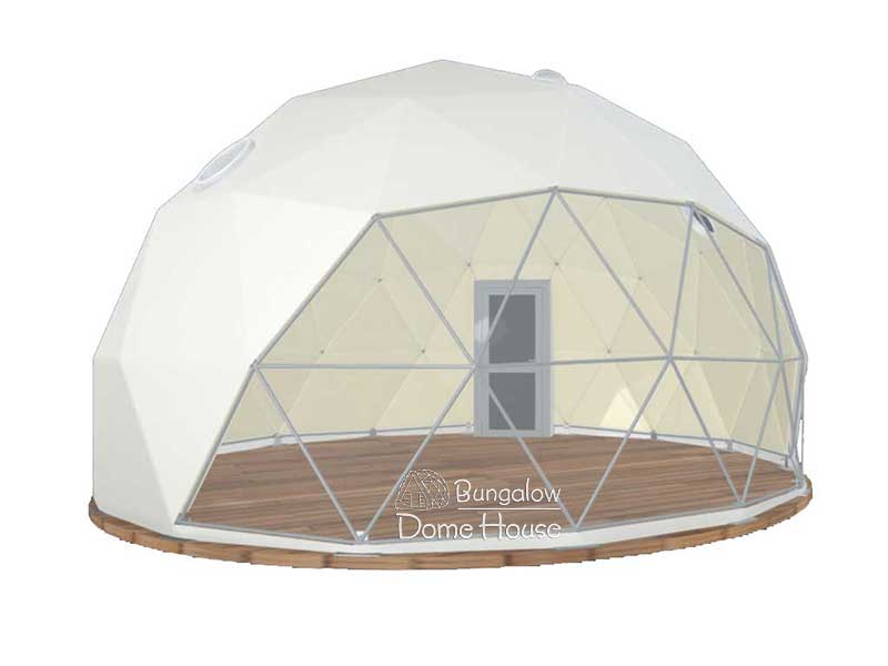 Dome House di động với mái bạt màu trắng