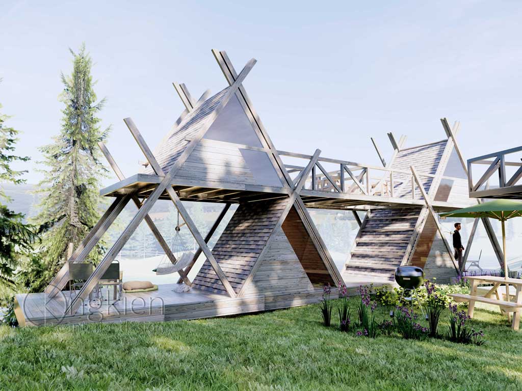 Mẫu thiết kế triangle bungalow