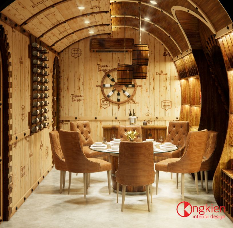 Thiết kế Phòng VIP hầm rượu Cần Giuộc