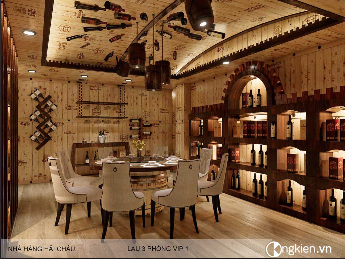 thiết kế hầm rượu nhà hàng Hải Châu -VIP6