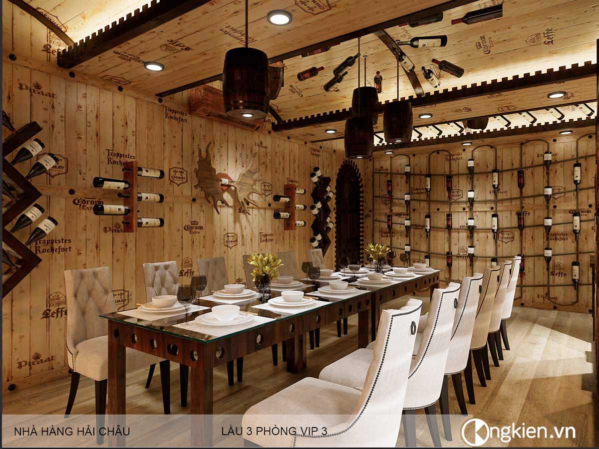 thiết kế hầm rượu nhà hàng Hải Châu -VIP8