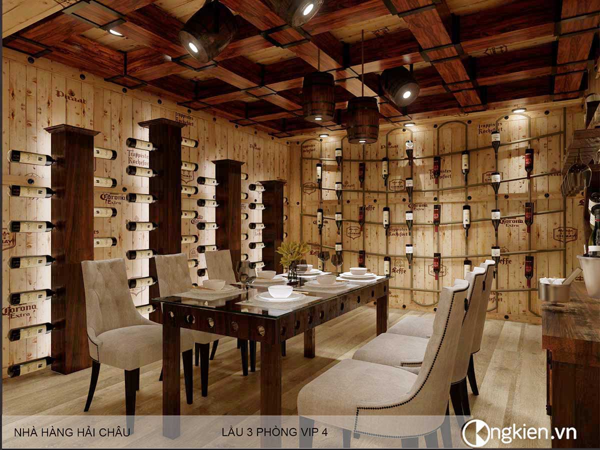 thiết kế hầm rượu nhà hàng Hải Châu -VIP9