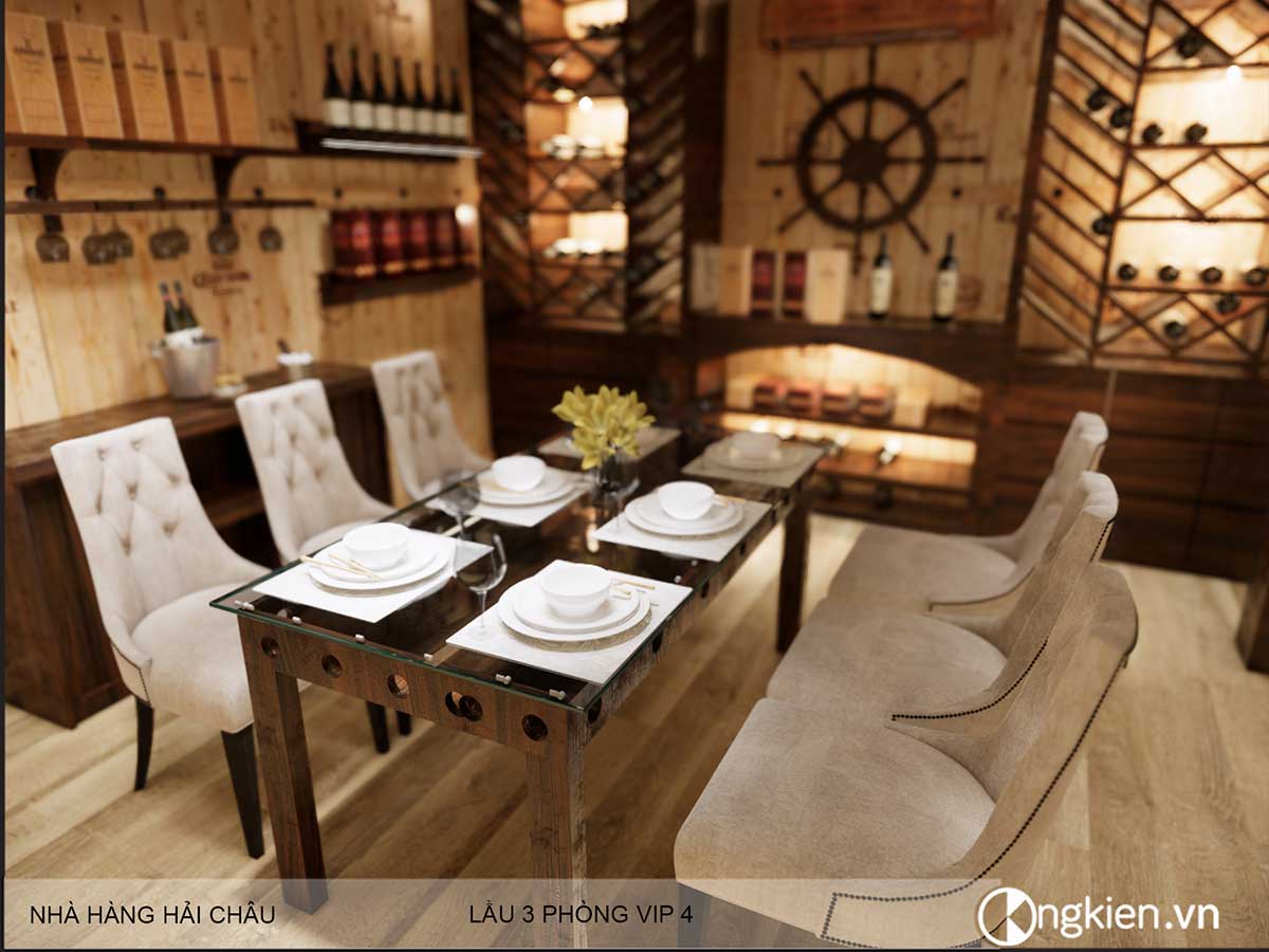thiết kế hầm rượu nhà hàng Hải Châu -VIP9