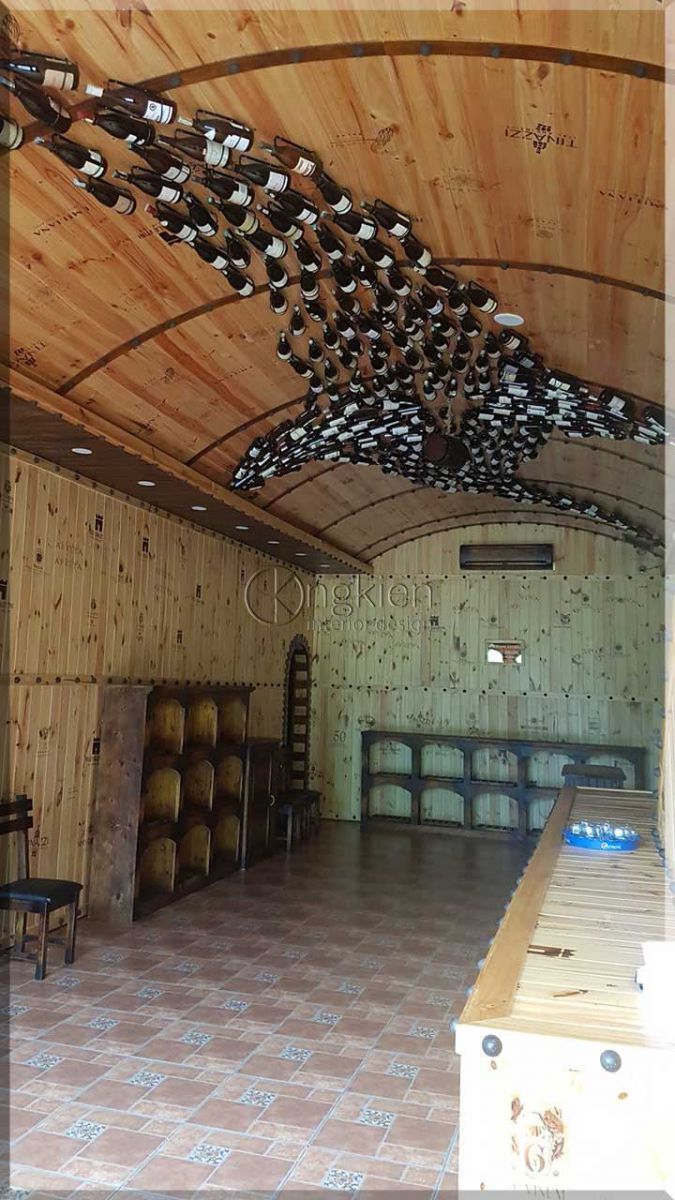 trần gỗ hầm rượu Lan Rừng