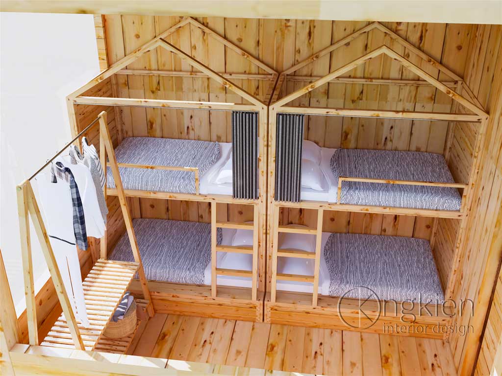 Thiết kế giường tầng cho Hostel