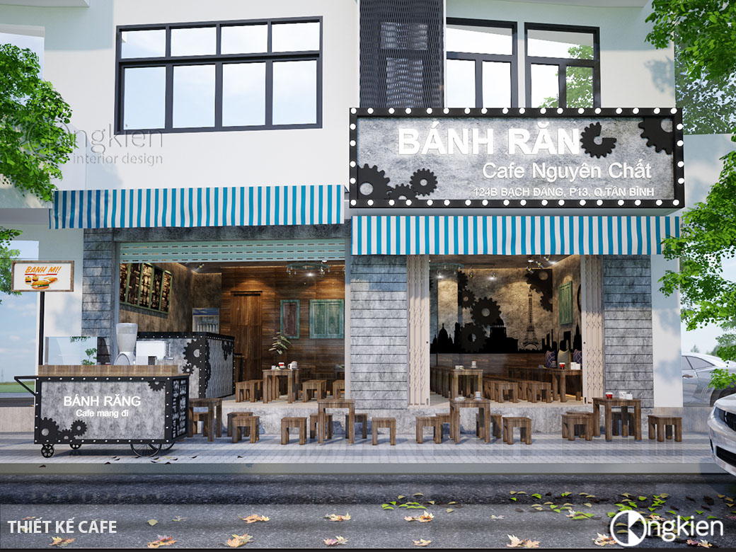 Thiết kế quán cafe bánh răng Quận Tân Bình