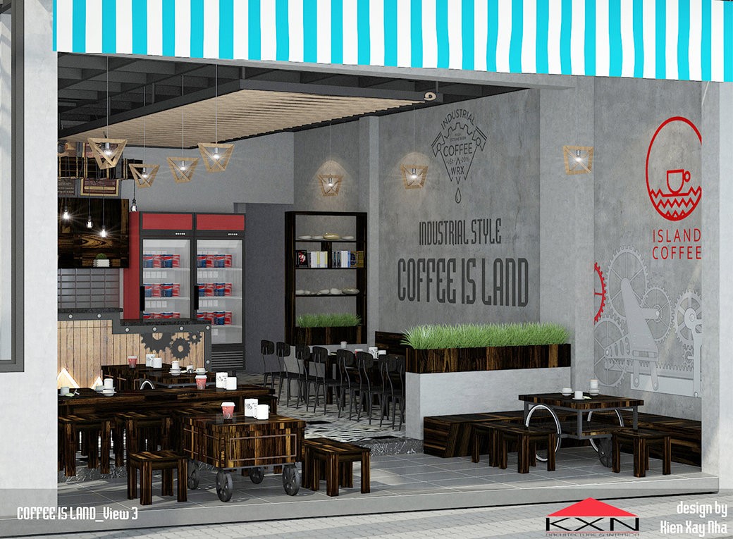 Thiết kế quán cafe ISLAND tại Bình Quới